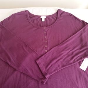 NWT Soft Knit Oversized Henley